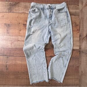 PISTOLA High Rise Light Wash Straight Leg Button Fly Jeans Size 33